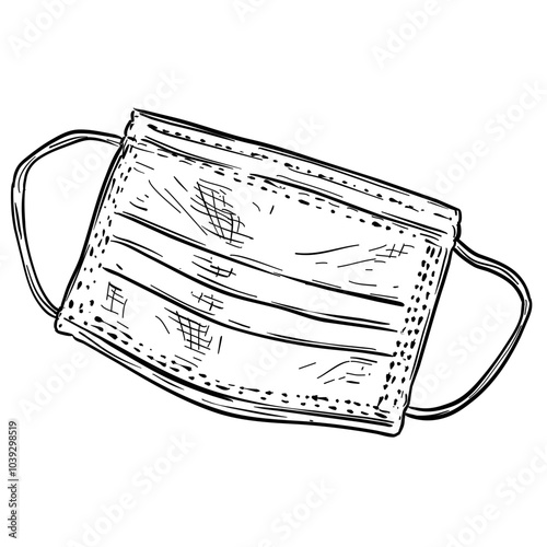 medical face mask handdrawn illustration