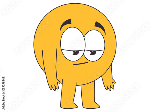 Bored flat sleepy facial expression emoji emoticon yellow character face avatar gesture design icon set