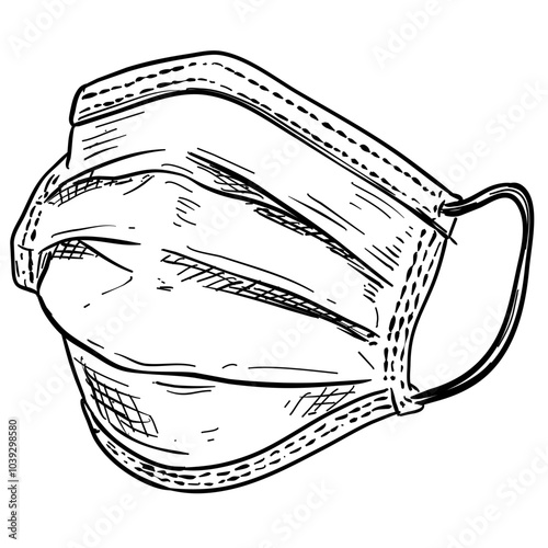 medical face mask handdrawn illustration