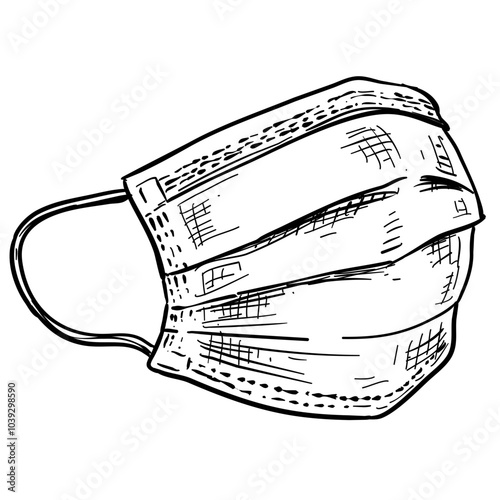 medical face mask handdrawn illustration