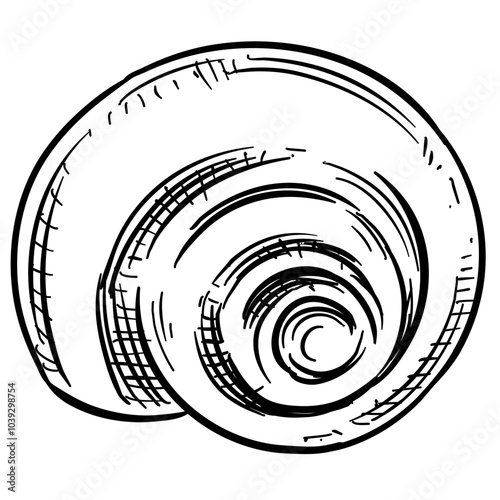 sea snail shell handdrawn illustration