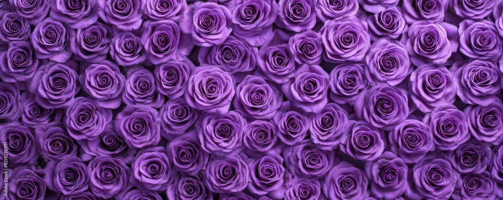 A beautiful display of vibrant purple roses, perfect for adding elegance and charm to any project or design.