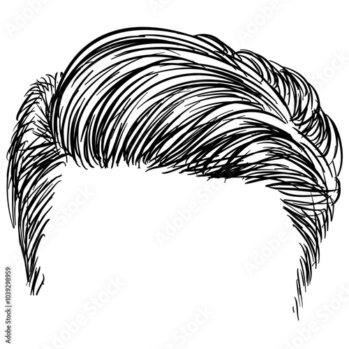 men hairstyle handdrawn illustration