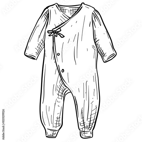 baby sleepsuit handdrawn illustration