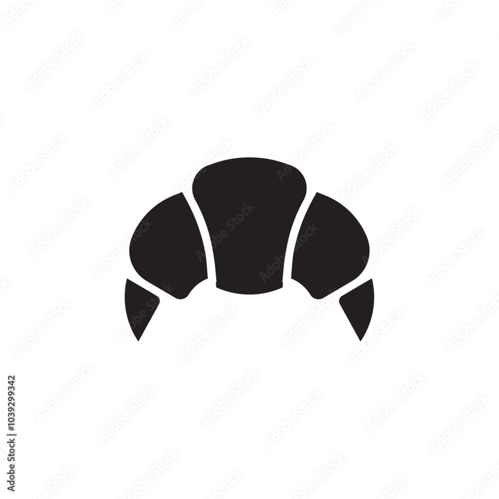 croissant icon Flat line illustration croissant icon Flat line illustration