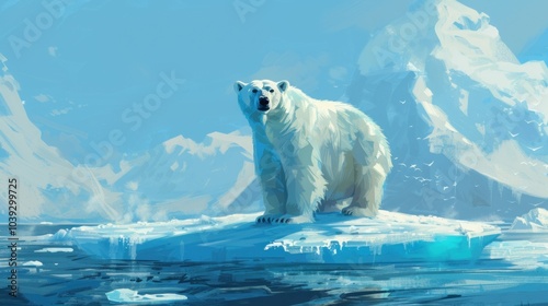 Polar Bear on an Ice Floe