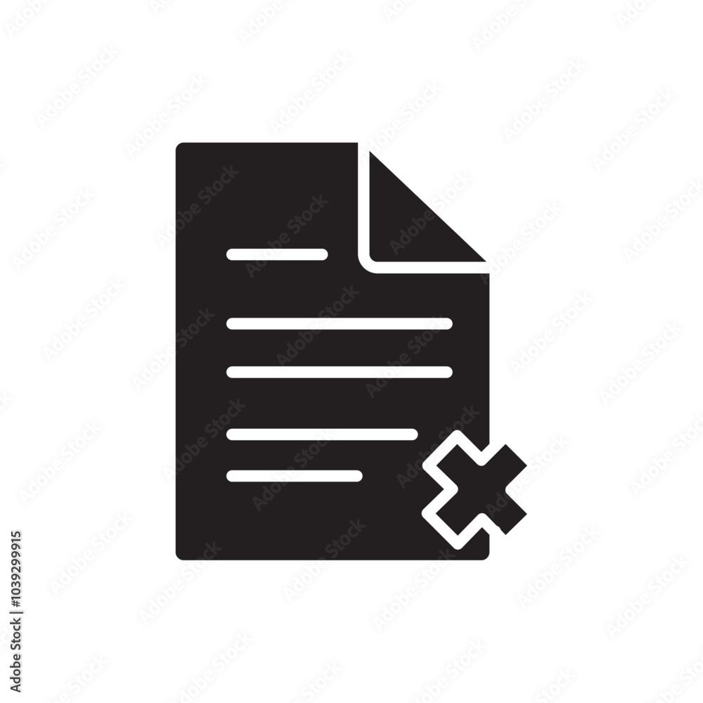 Document error icon Flat line illustration Document error icon Flat line illustration