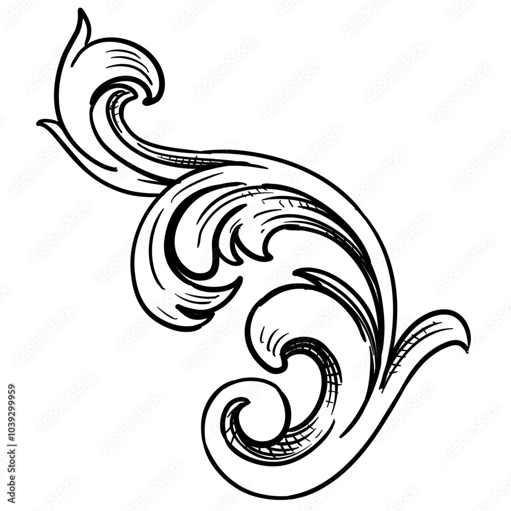 baroque frame borders handdrawn illustration baroque frame borders handdrawn illustration
