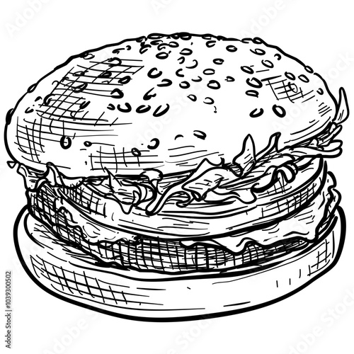 burgers handdrawn illustration