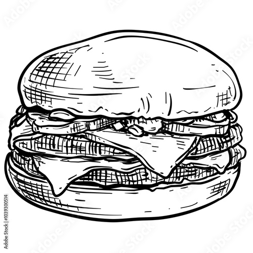 burgers handdrawn illustration