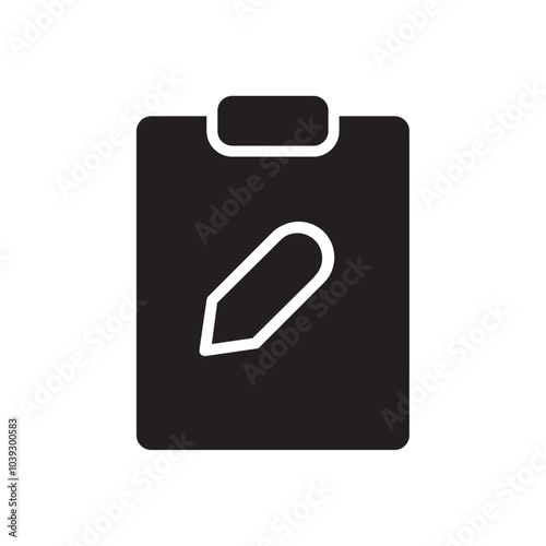 Edit note icon Flat line illustration