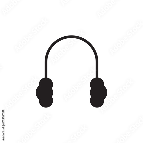 Ear muffs icon Flat line illustration