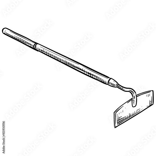 hoe handdrawn illustration