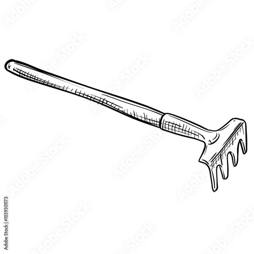 rake handdrawn illustration