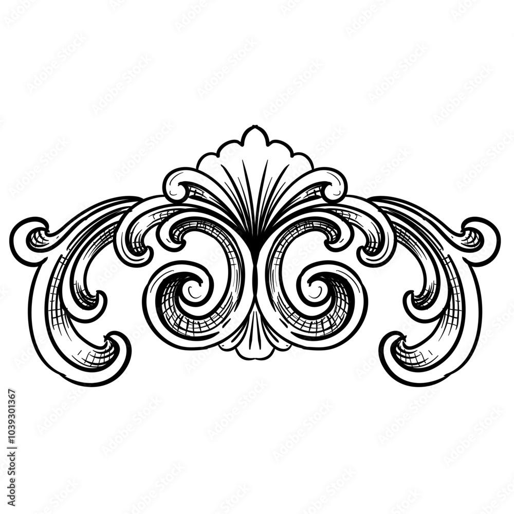 ornamental border baroque handdrawn illustration ornamental border baroque handdrawn illustration