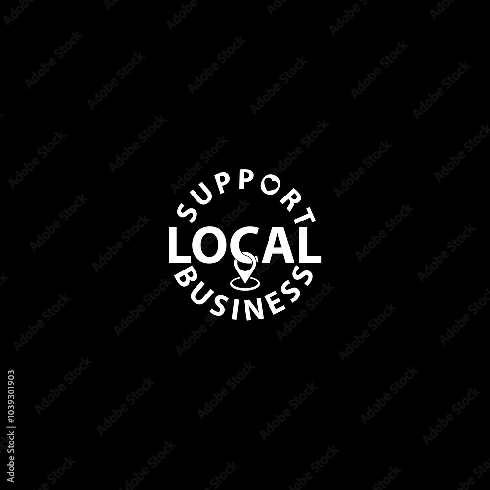  Support local business icon isolated on dark background