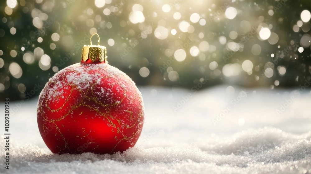 Festive Spirit with Bright Light and Snowy Background
