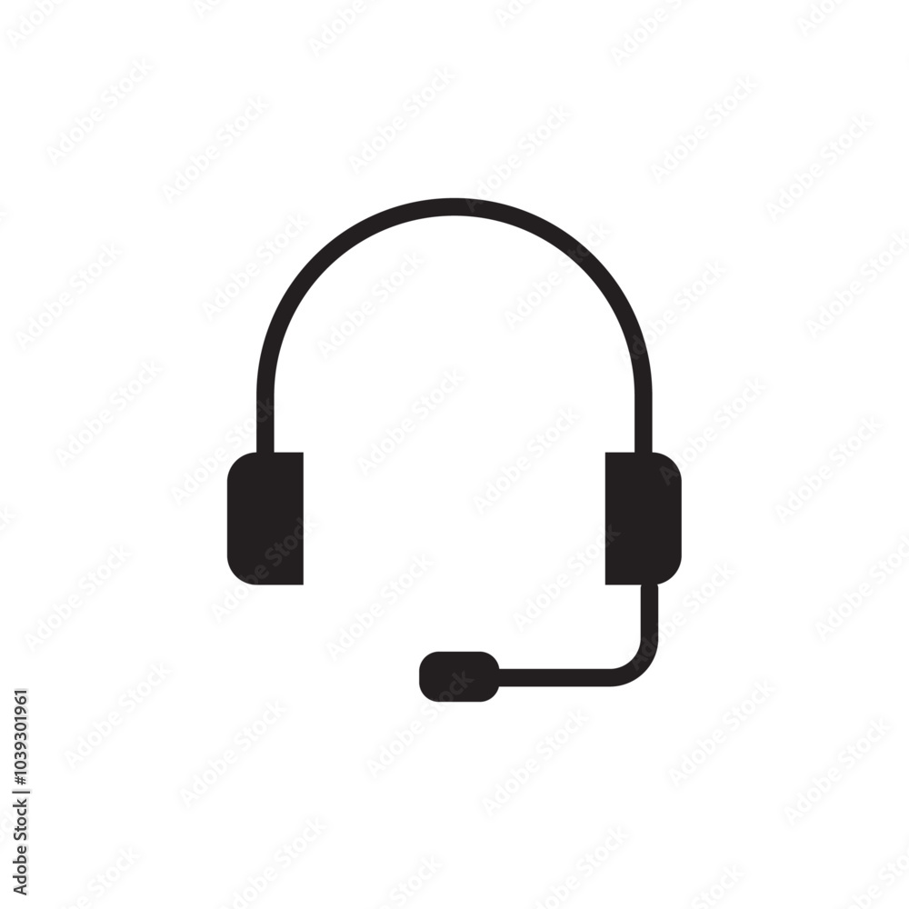 Headset icon Flat line illustration Headset icon Flat line illustration