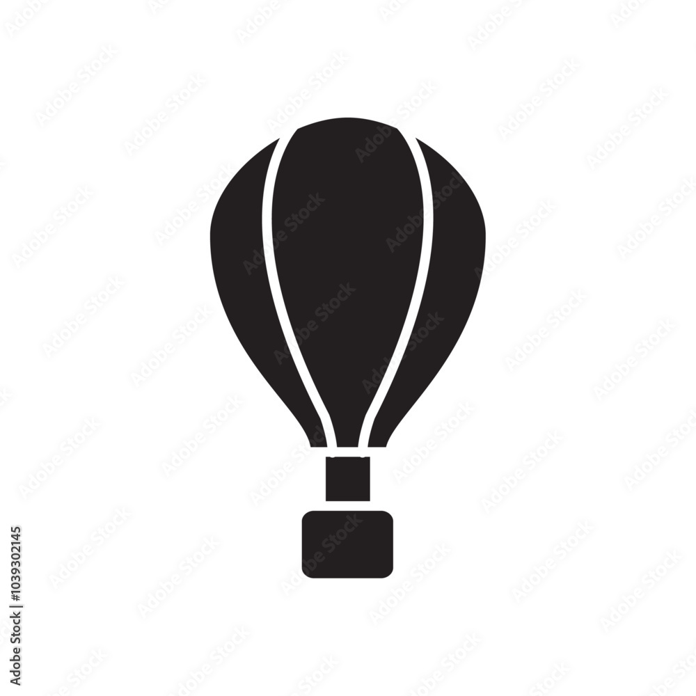 Fototapeta premium Hot air balloon icon Flat line illustration