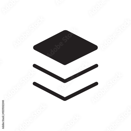 Layers icon Flat line illustration