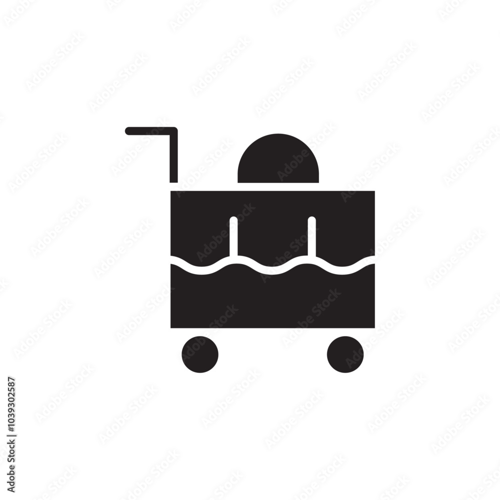 Luggage trolly icon Flat line illustration Luggage trolly icon Flat line illustration