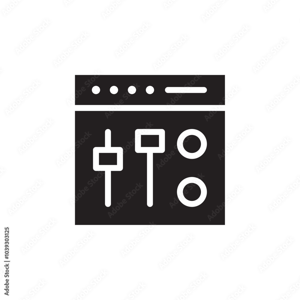 Mixer studio icon Flat line illustration Mixer studio icon Flat line illustration