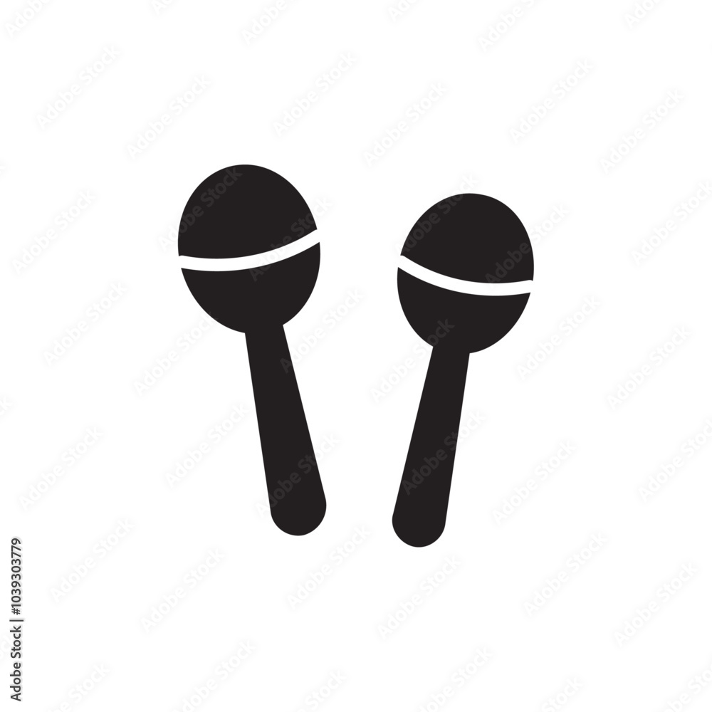Percussion maracas icon Flat line illustration Percussion maracas icon Flat line illustration