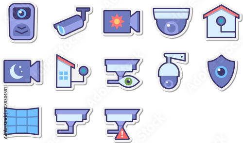 Set of Security cameras icons