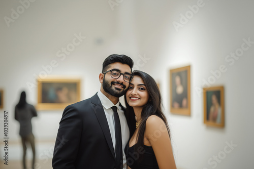 Indian modern couple at a museum