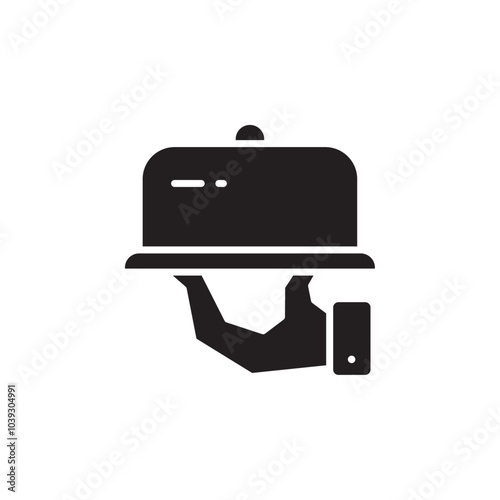 Room service icon Flat line illustration