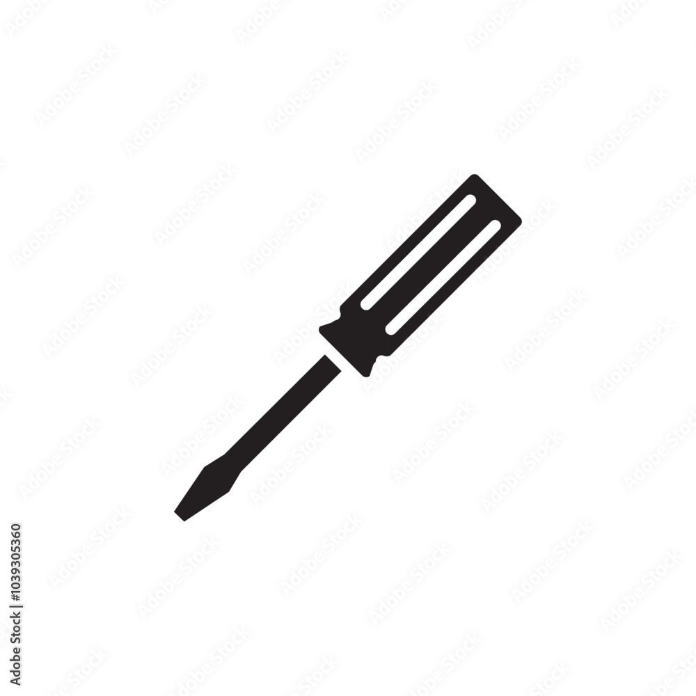 Screw driver icon Flat line illustration Screw driver icon Flat line illustration