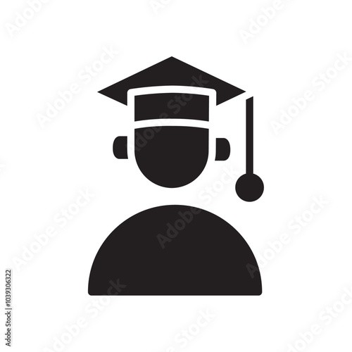 Student icon Flat line illustration