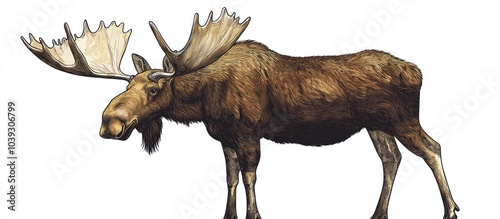 Wallpaper Mural Stylish, hand-drawn vector depiction of an isolated moose. Torontodigital.ca