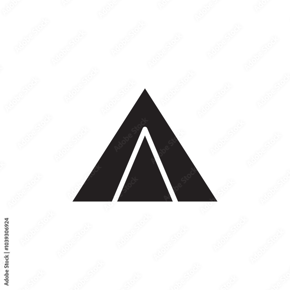 Tent icon Flat line illustration Tent icon Flat line illustration