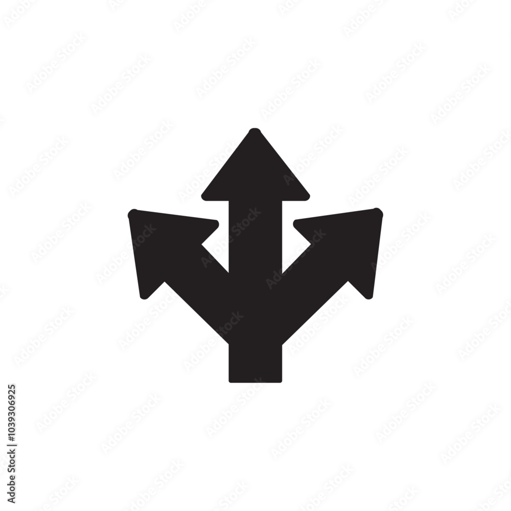 Three ways icon Flat line illustration Three ways icon Flat line illustration