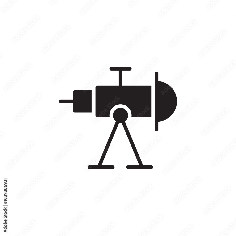 Obraz premium Telescope icon Flat line illustration