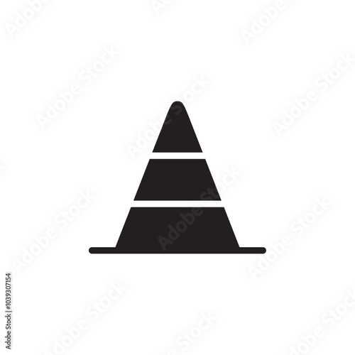 Traffic cone icon Flat line illustration