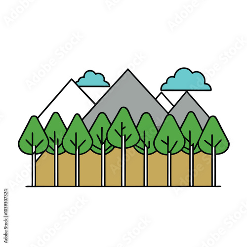 Elegant Aspen tree silhouette vector art illustration, perfect for eco-friendly branding, natural forest designs, and nature-themed creative projects. Suitable for prints and digital use.