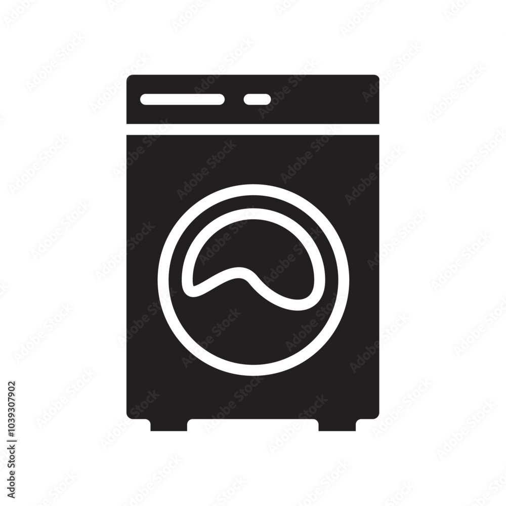 Washing machine icon Flat line illustration Washing machine icon Flat line illustration
