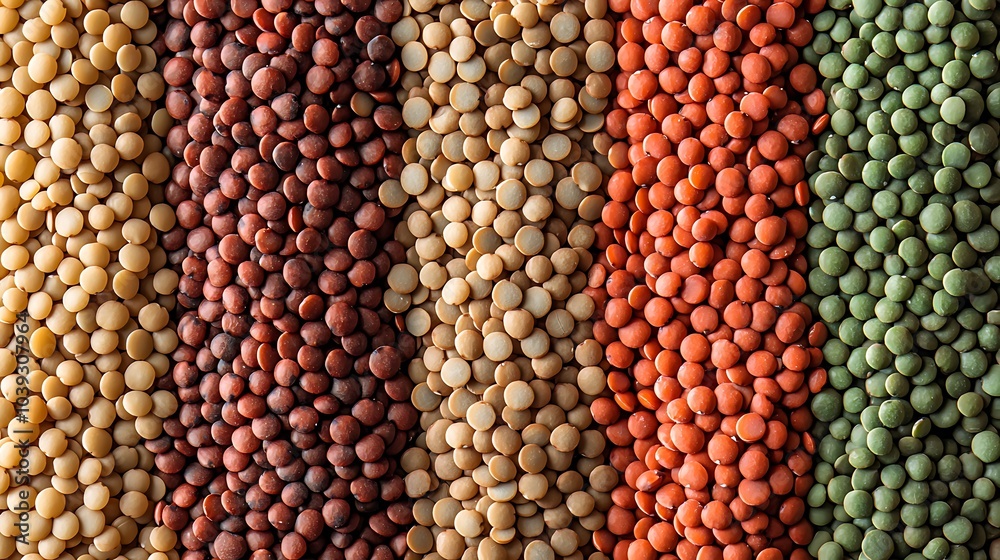 Colorful Lentil Collection Red Green Brown Yellow Macro Photography Colorful Lentil Collection Red Green Brown Yellow Macro Photography