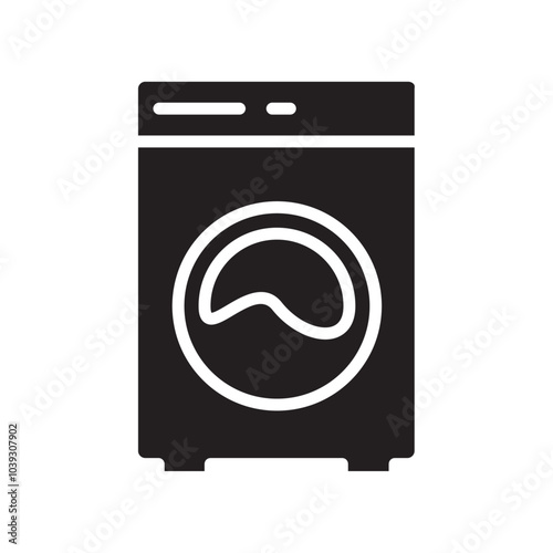 Washing machine icon Flat line illustration