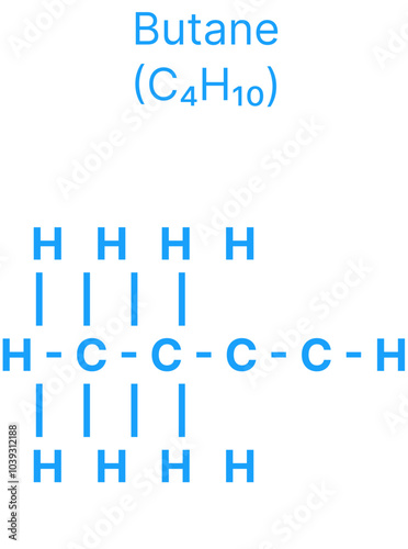 Butane (C₄H₁₀) Molecular Structure for Chemistry