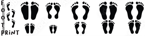 Set different human footprints. Baby footprint - stock vector. illustration.