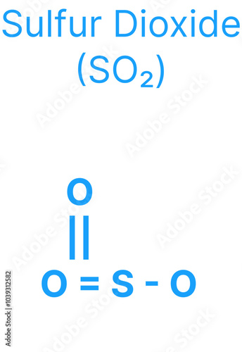 Sulfur Dioxide (SO₂) Molecular Structure for Chemistry.
