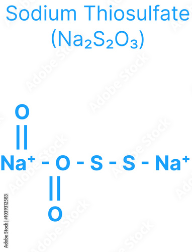 Sodium Thiosulfate (Na₂S₂O₃) Molecular Structure for Chemistry photo