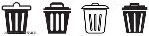 Trash can icon. Bin sign. Vector illustration.