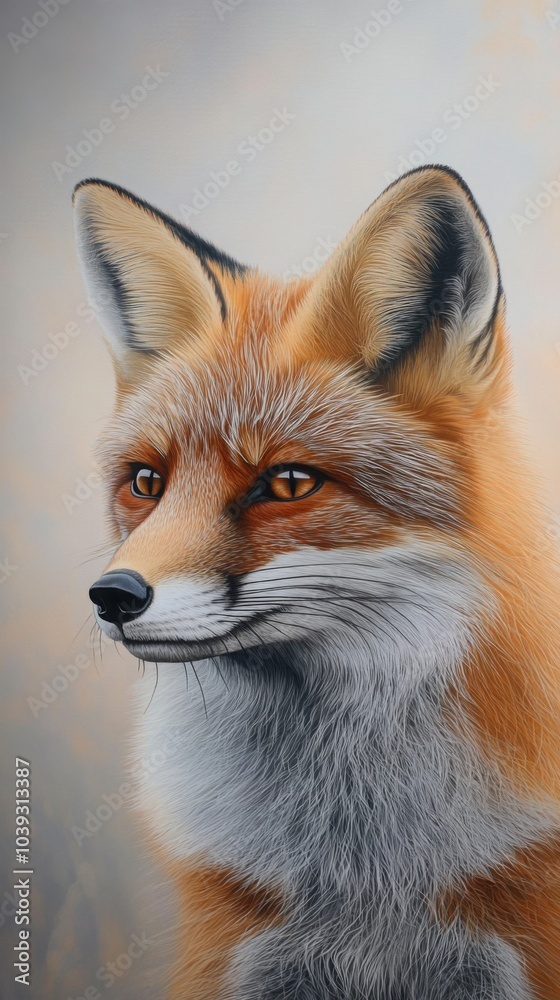 Obraz premium fox with soft morning light reflecting off its fur, surrounded by mist