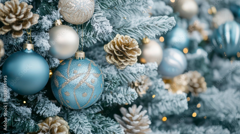 christmas tree with some decorations and a bit muted colors on a blurred background christmas tree with some decorations and a bit muted colors on a blurred background