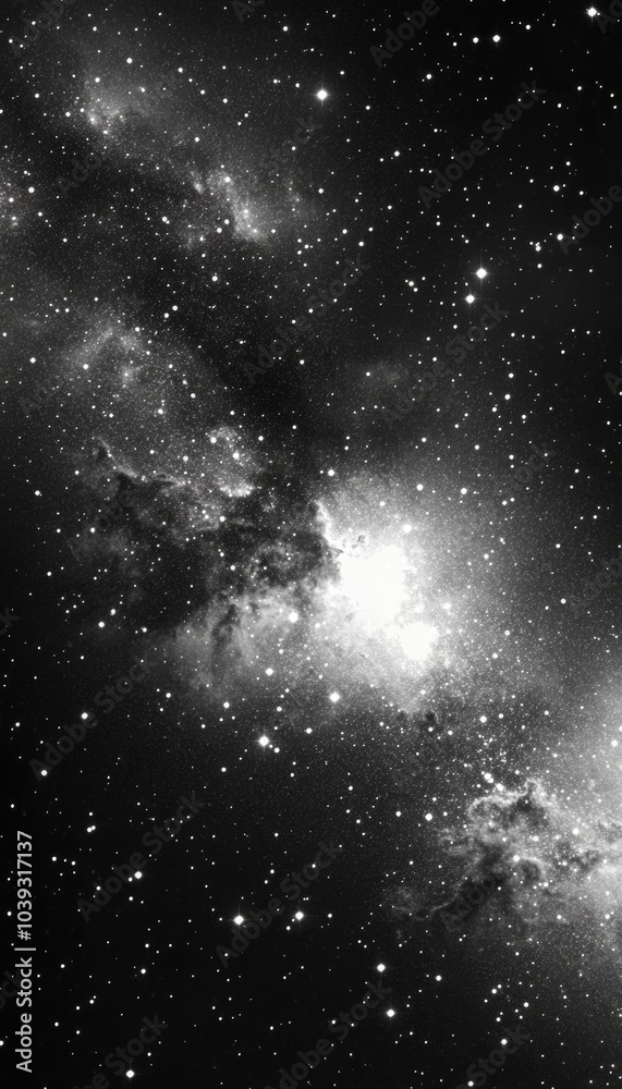 Fototapeta premium A breathtaking view of the cosmos, filled with twinkling stars and glowing nebulae.