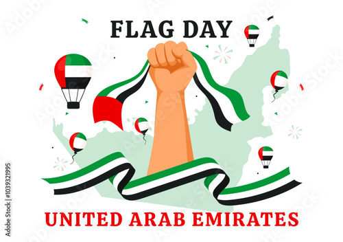 United Arab Emirates Flag Day Vector Illustration on 3rd November featuring National Flags and Decorative Ornaments in a Flat Style Cartoon Background